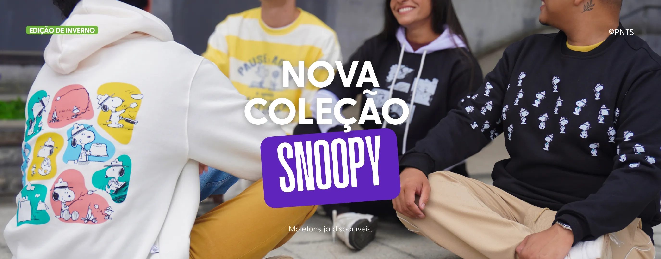 Banner Coleção de Inverno Snoopy 2026