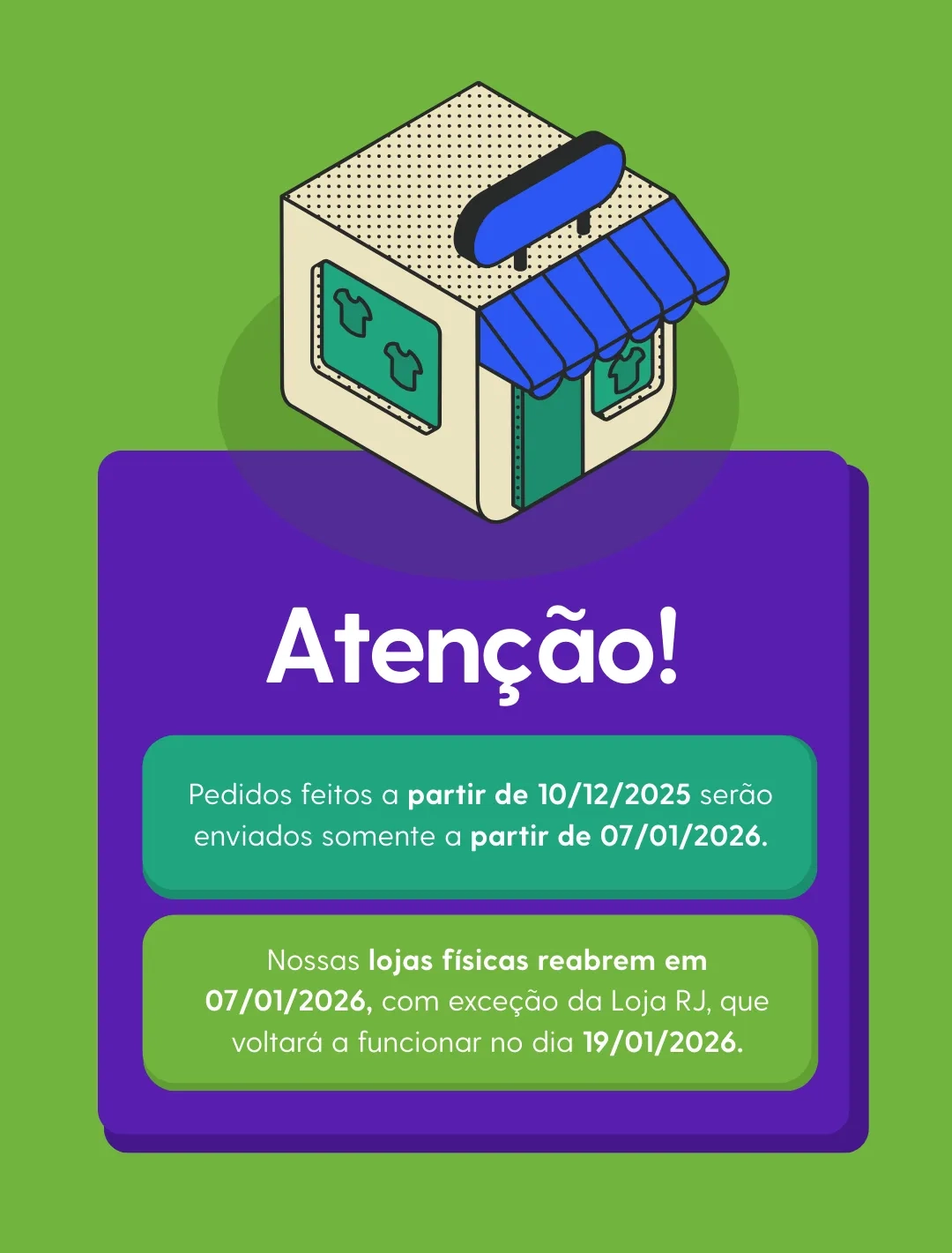 banner aviso de final de ano loja escoteira